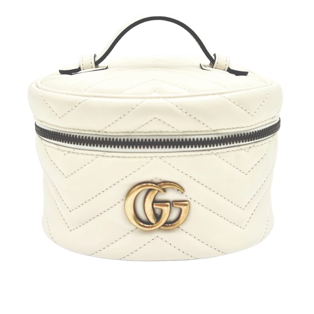 Gucci GG Marmont Quilted Heart Backpack Off White Gold
